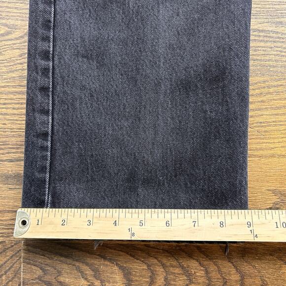 Vintage 90s Levis 501 Jeans Men 36x34 Black Straight Button Fly Denim Distressed - Picture 9 of 13